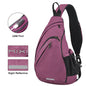 Mixi Men One Shoulder Backpack Women Sling Bag Crossbody USB Boys Cycling Sports Travel Versatile Fashion Bag Student School Purple