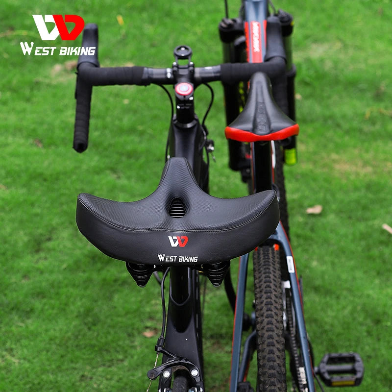 WEST BIKING Bicycle Saddle Waterproof Widened Thickened Cushion Ergonomic MTB Road Bike Seat Shock Absorption Cycling Saddles