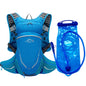 16L Outdoor Sport Cycling Running Mountaineering Hiking Bike Riding Hydration Water Bag Storage Pack UltraLight Bladder Backpack Blue and 2L water