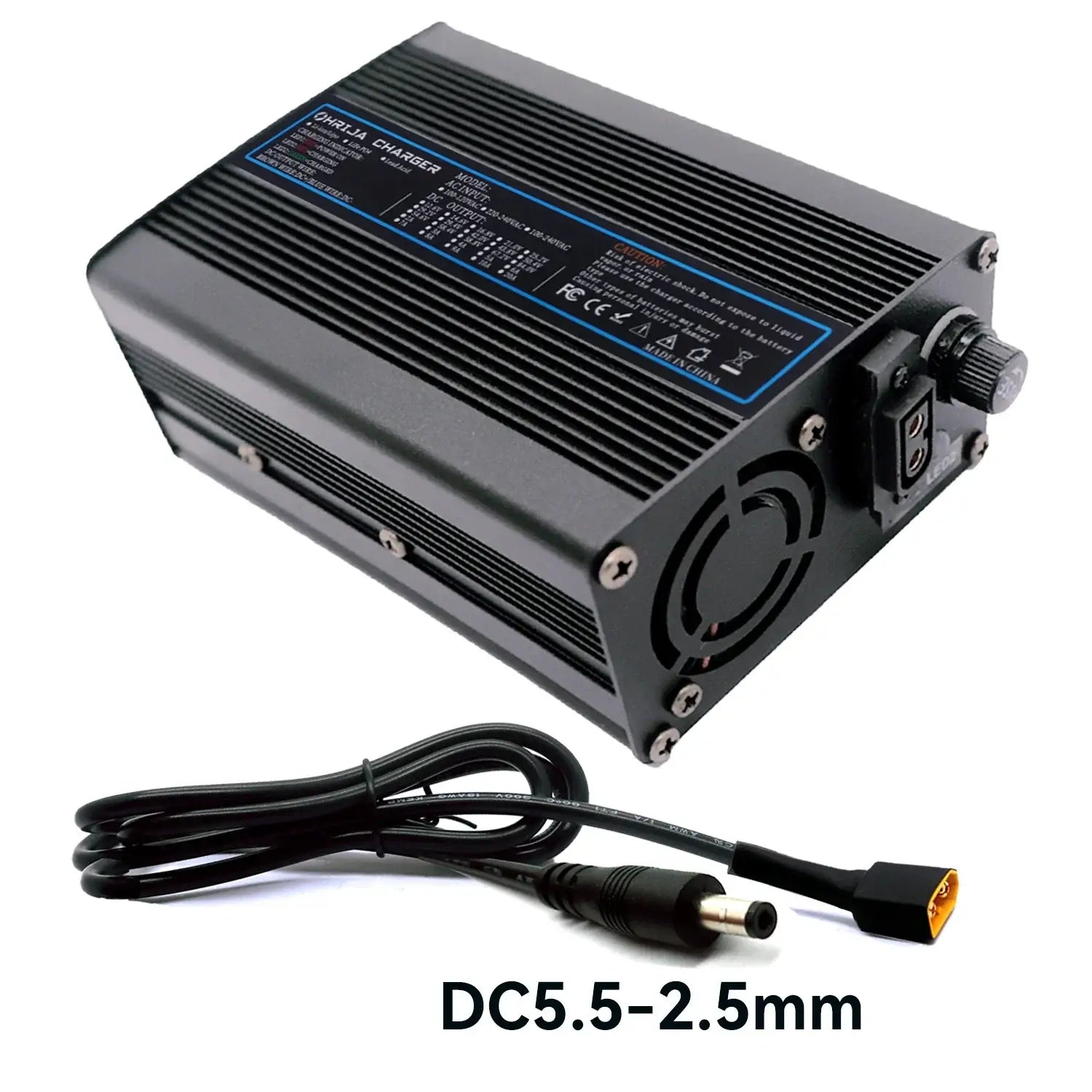 58.8V 8A Quick Lithium Battery Charger for 14S 48V Li-ion Packs Durable Aluminum Shell Customizable Detachable Plug