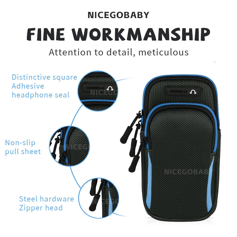 High-Quality Waterproof Nylon Arm Pouch for Sweat and Rain Protection