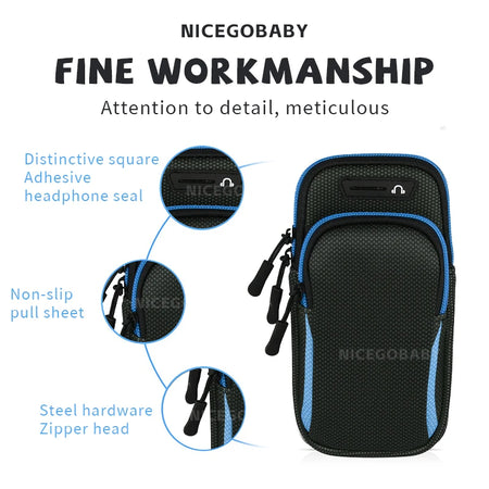 High-Quality Waterproof Nylon Arm Pouch for Sweat and Rain Protection