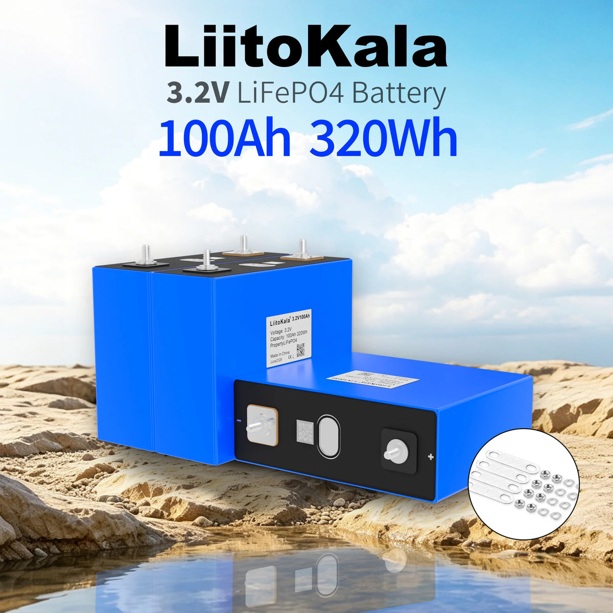 High-capacity 100Ah LiFePO4 solar energy storage battery cell