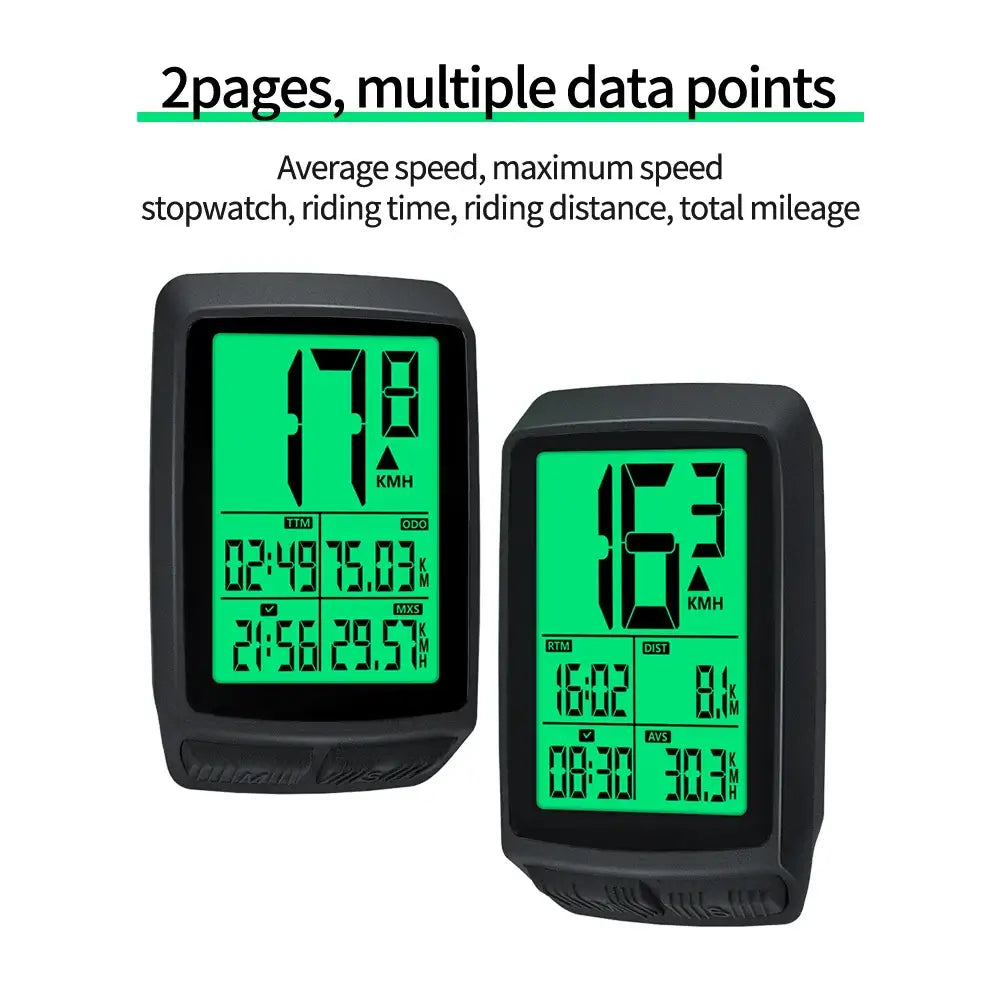 High-contrast color screen cycle computer showing precise cycling metrics