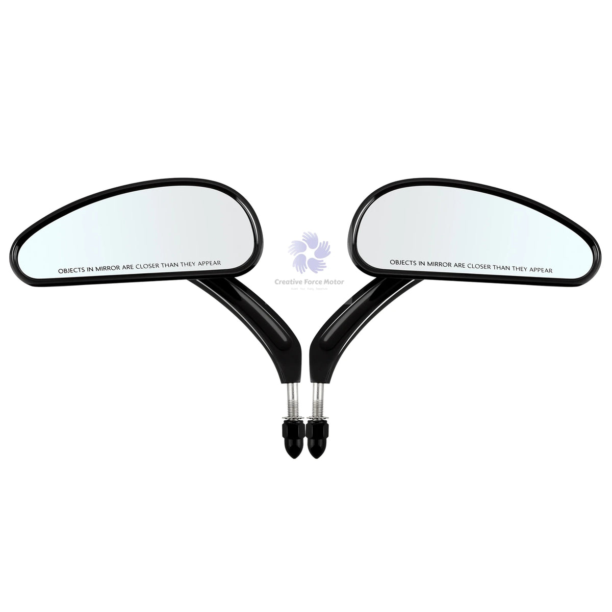 High-gloss aluminum rearview mirrors for Harley Davidson bikes