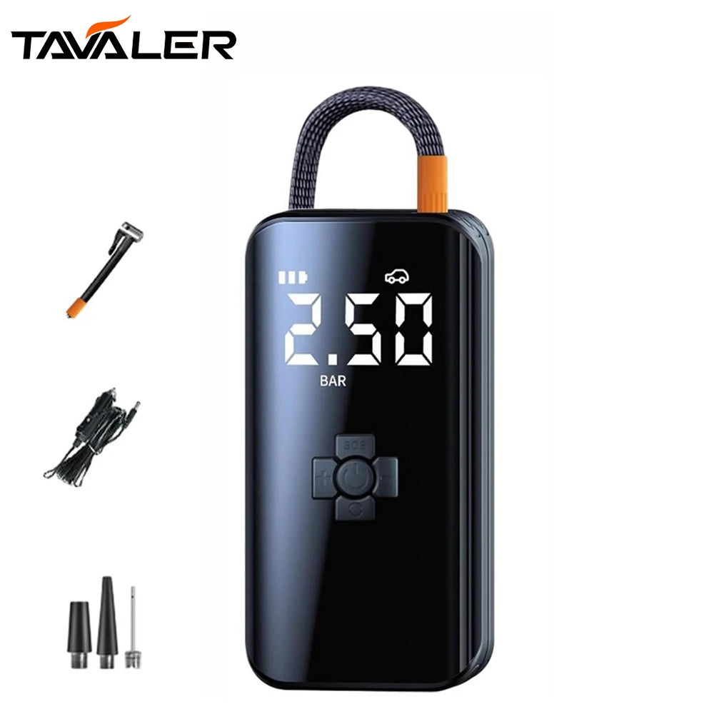 High-precision portable air inflator with rechargeable battery