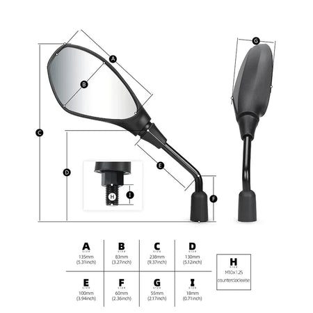 High-quality rearview mirror for BMW R-series and F-series