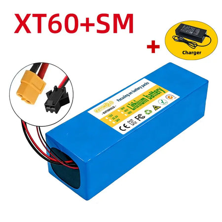 48V 10Ah Lithium-ion Rechargeable Battery 13S4P Pack for Electric Scooter with Smart BMS & 54.6V Charger