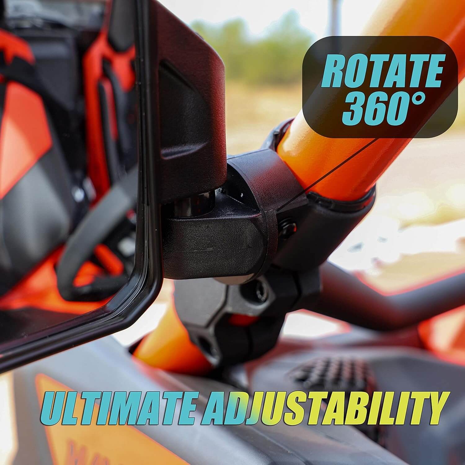 High impact ABS housing UTV mirror shatterproof tempered glass