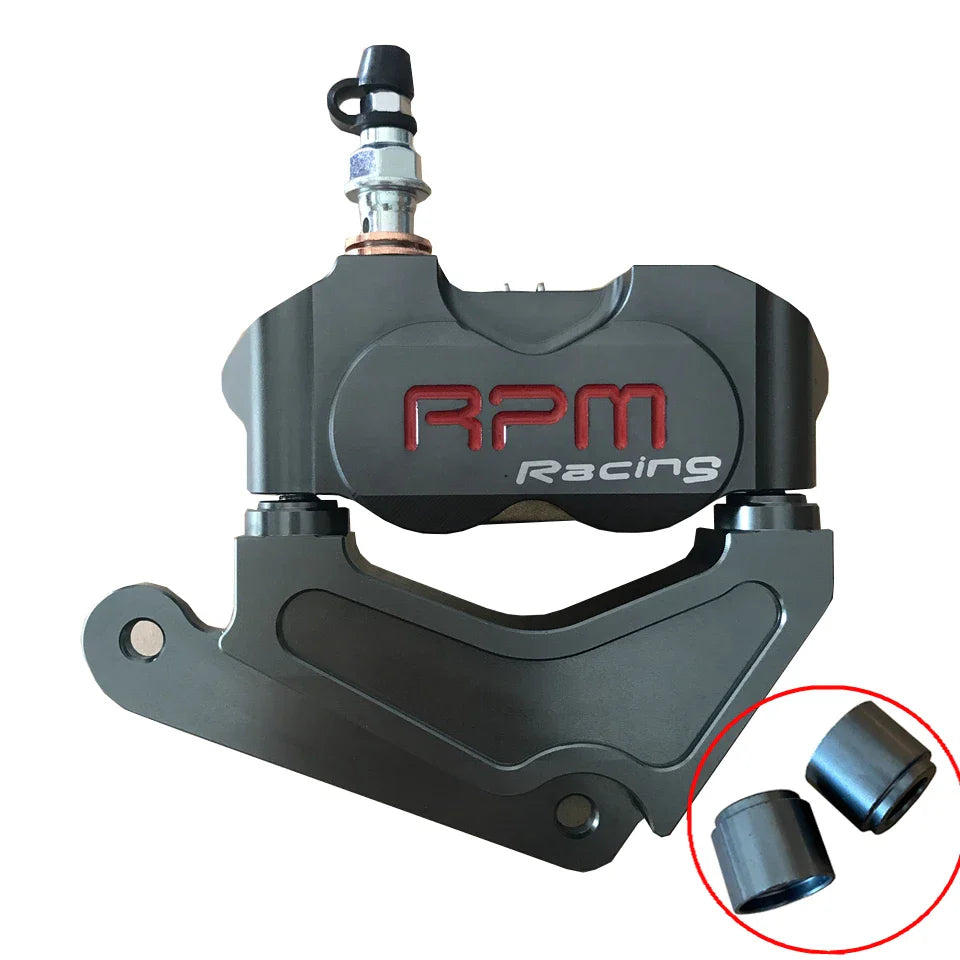 RPM Racing 82mm Radial 4-Piston Front Brake Caliper – For Honda Dio AF18/27/28/34/35 (Fits 200mm–220mm Disc) Grey 220mm