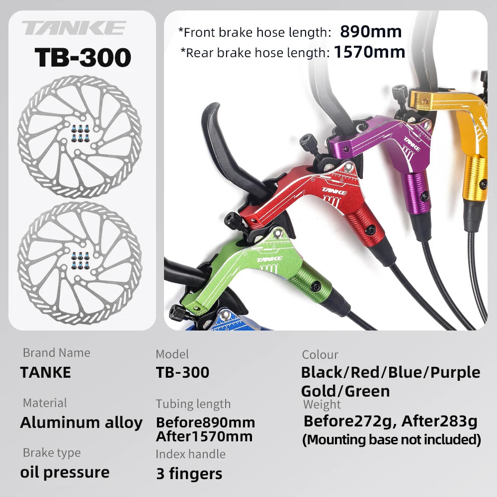 Hydraulic disc brake kit with 160mm rotors for mountain bikes