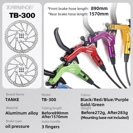 Hydraulic disc brake kit with 160mm rotors for mountain bikes