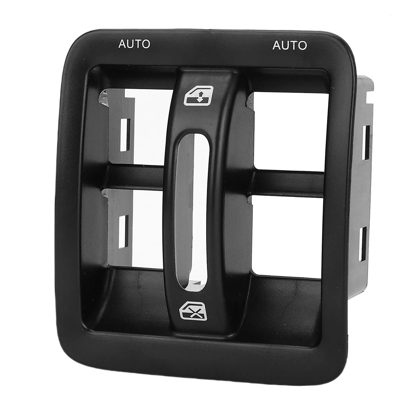 Installed power window switch bezel in car interior