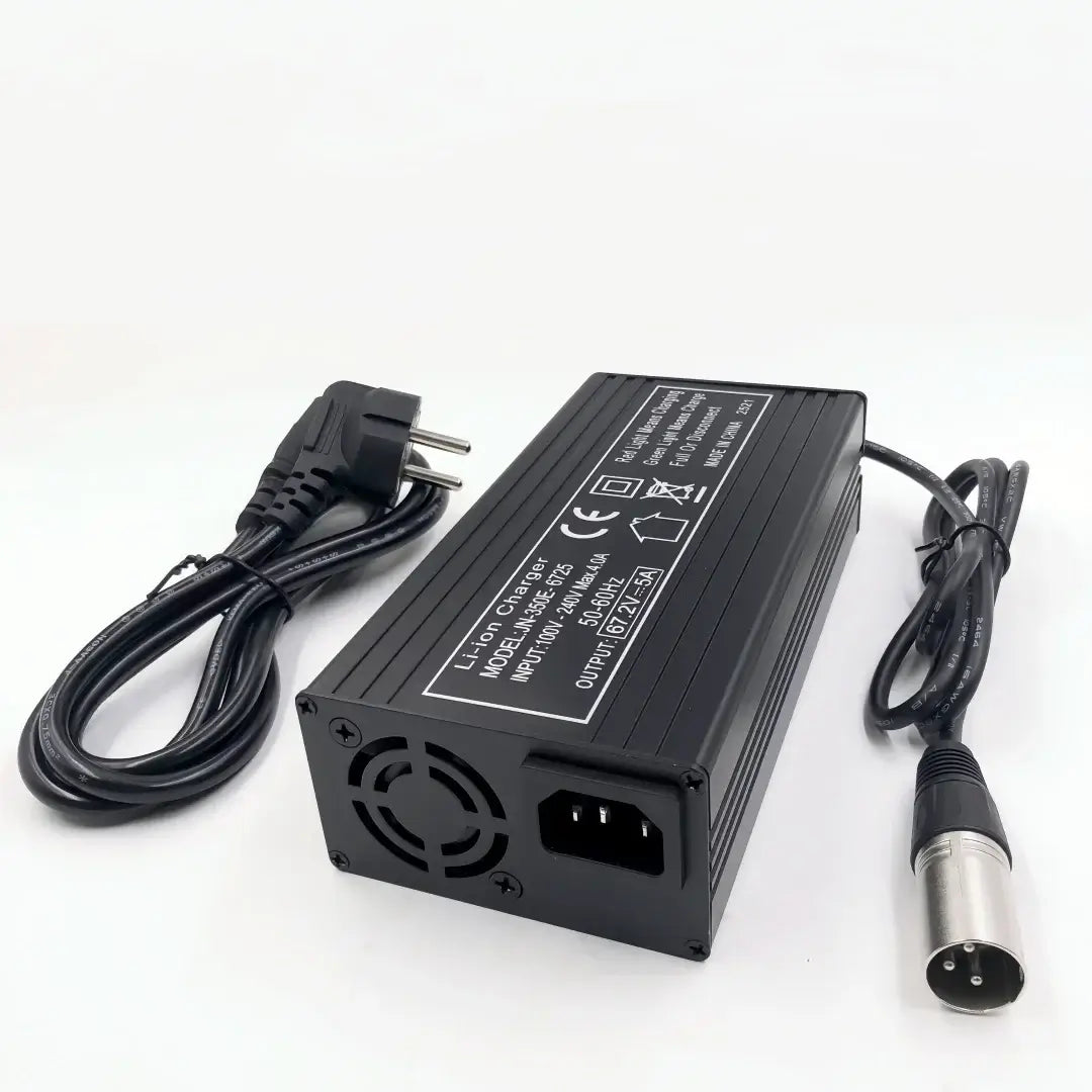 60V Fast Charger 67.2V/5A Fast Charger For 16S 60V lithium Battery Charger XLR Connector Strong Heat Dissipation