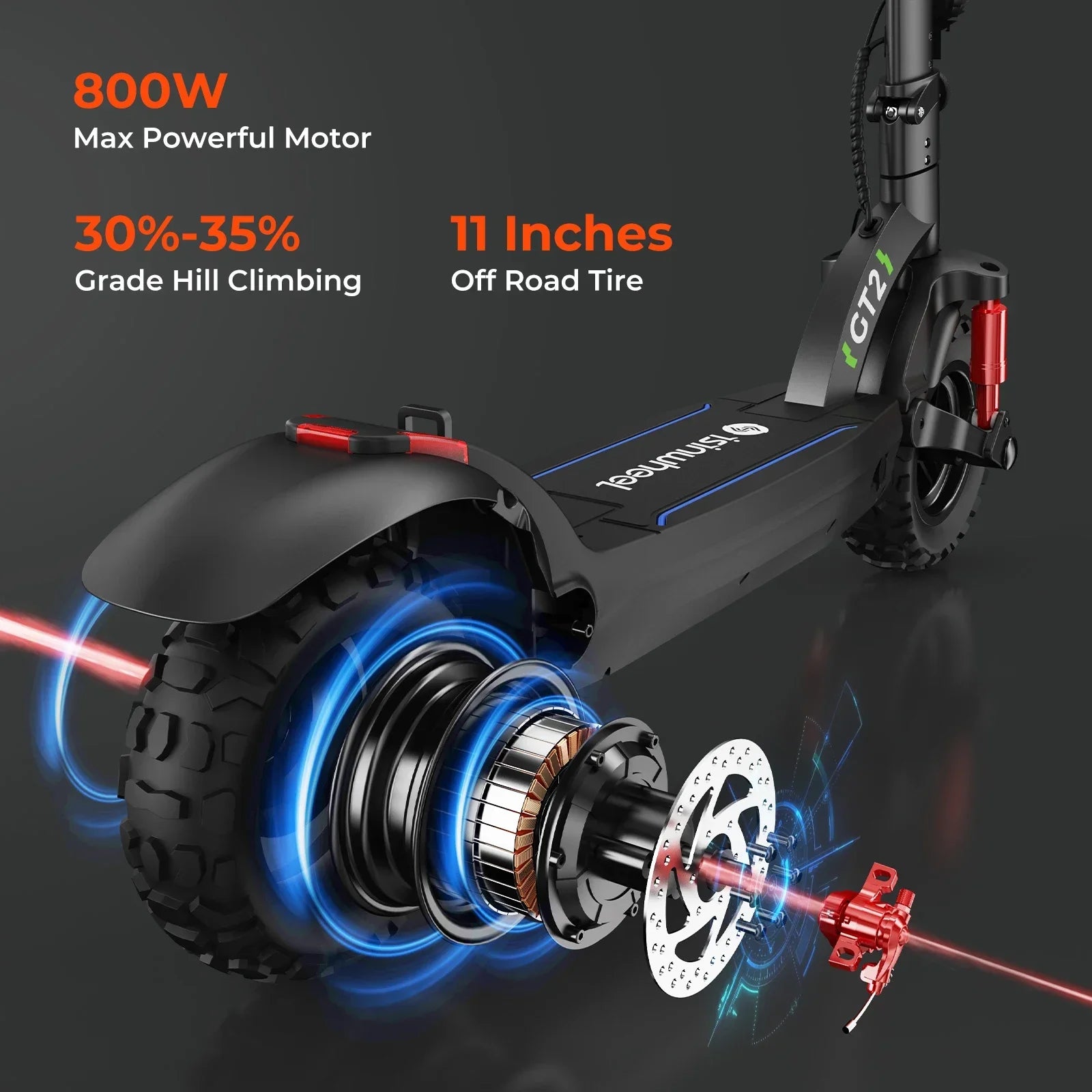 Isinwheel GT2 foldable electric scooter for adults with strong frame design