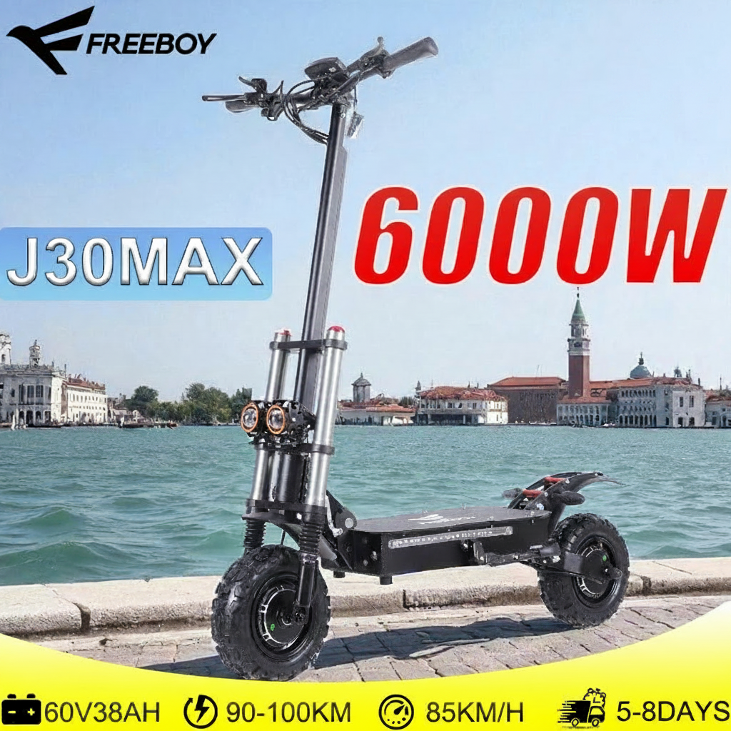 J30 MAX Dual 3000W Electric Scooter for Adults with 60V 38Ah Battery