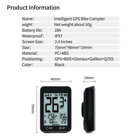 JOYCUNE GPS cycle computer mounted on bike handlebar bracket