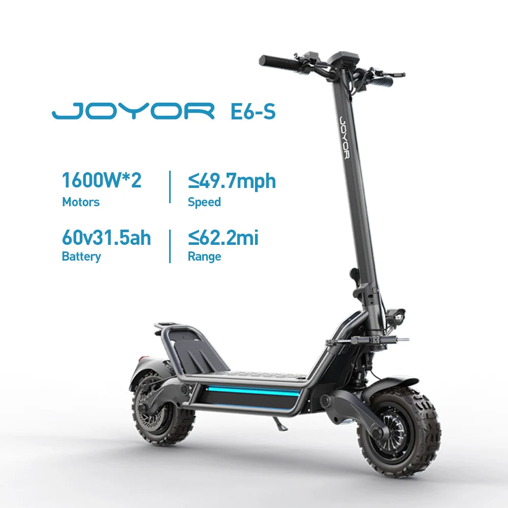 Joyor E6-S 3200W Dual Motor Off-Road Electric Scooter with 11 Inch Fat Tires