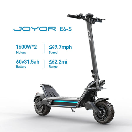 Joyor E6-S 3200W Dual Motor Off-Road Electric Scooter with 11 Inch Fat Tires