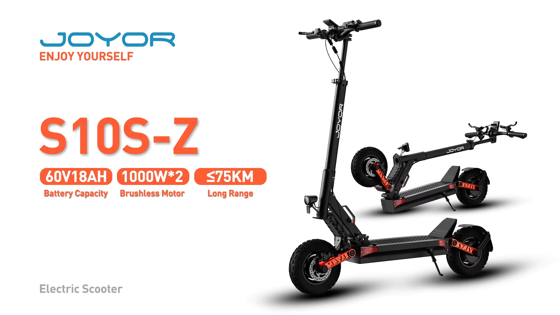 Joyor S10-S-Z 2000W Dual Motor Off-Road Electric Scooter Side View