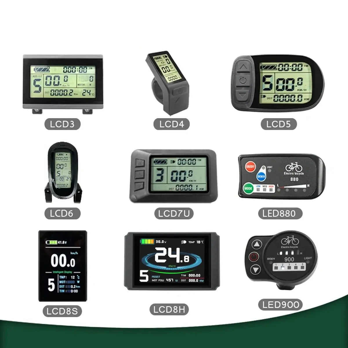 KT LCD3 intelligent display showing real-time speed and motor wattage