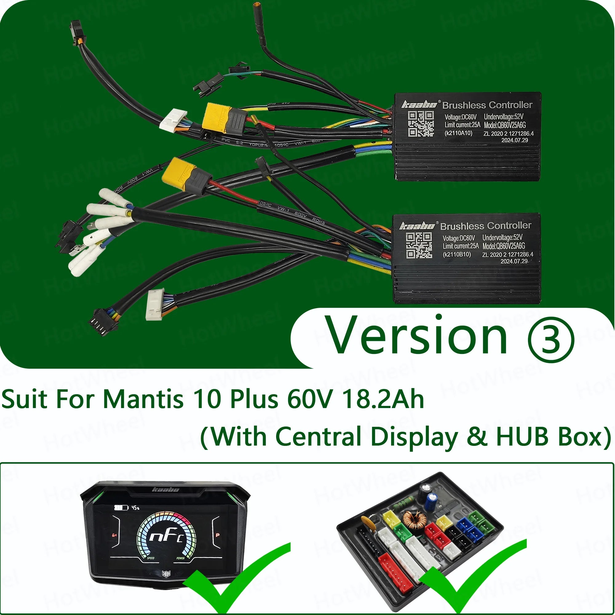 Kaabo Mantis 10 60V 25A Sine Wave Controller Mainboard for 18.2Ah Electric Scooter
