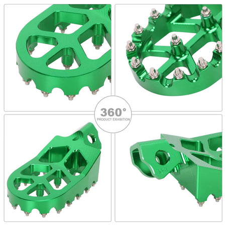 Kawasaki off road motorcycle foot pegs wide platform design