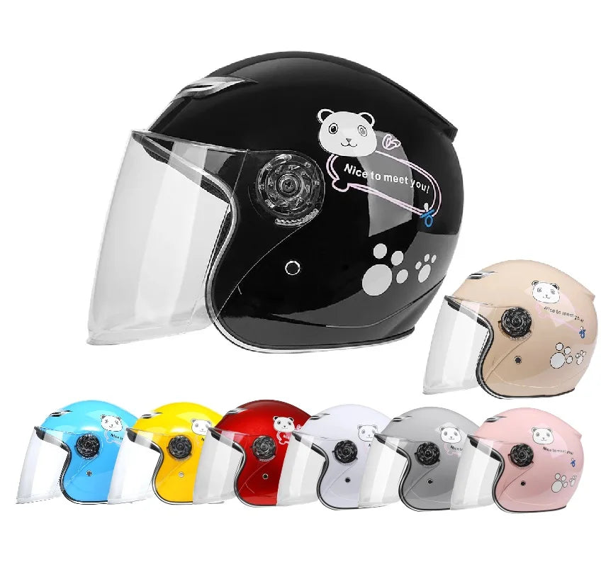 Kids cartoon safety helmet front view
