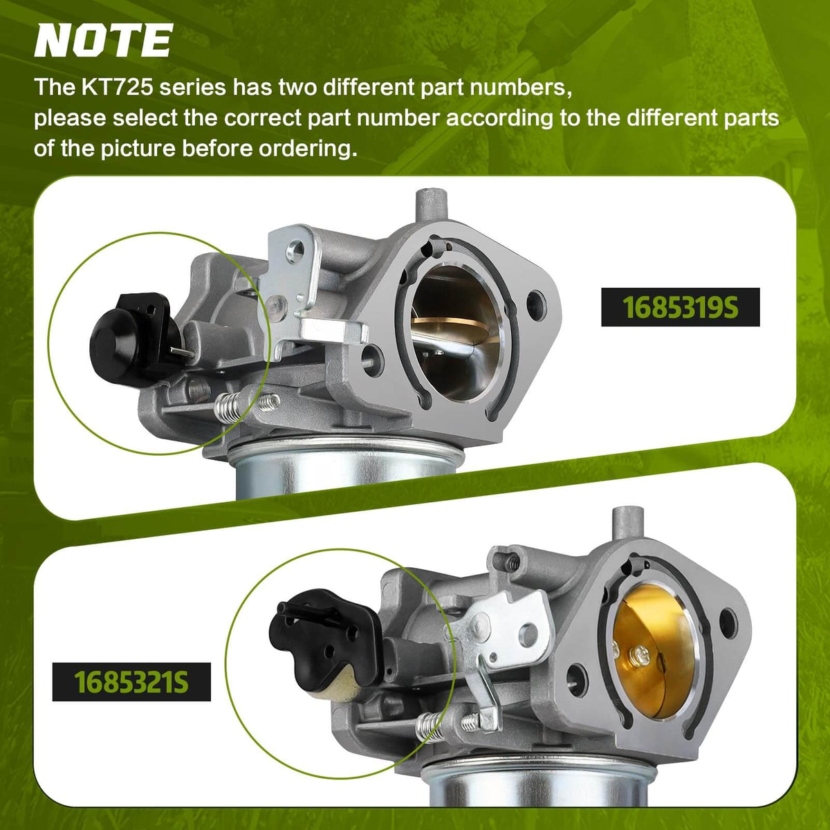 Kohler engine carburetor with gasket set