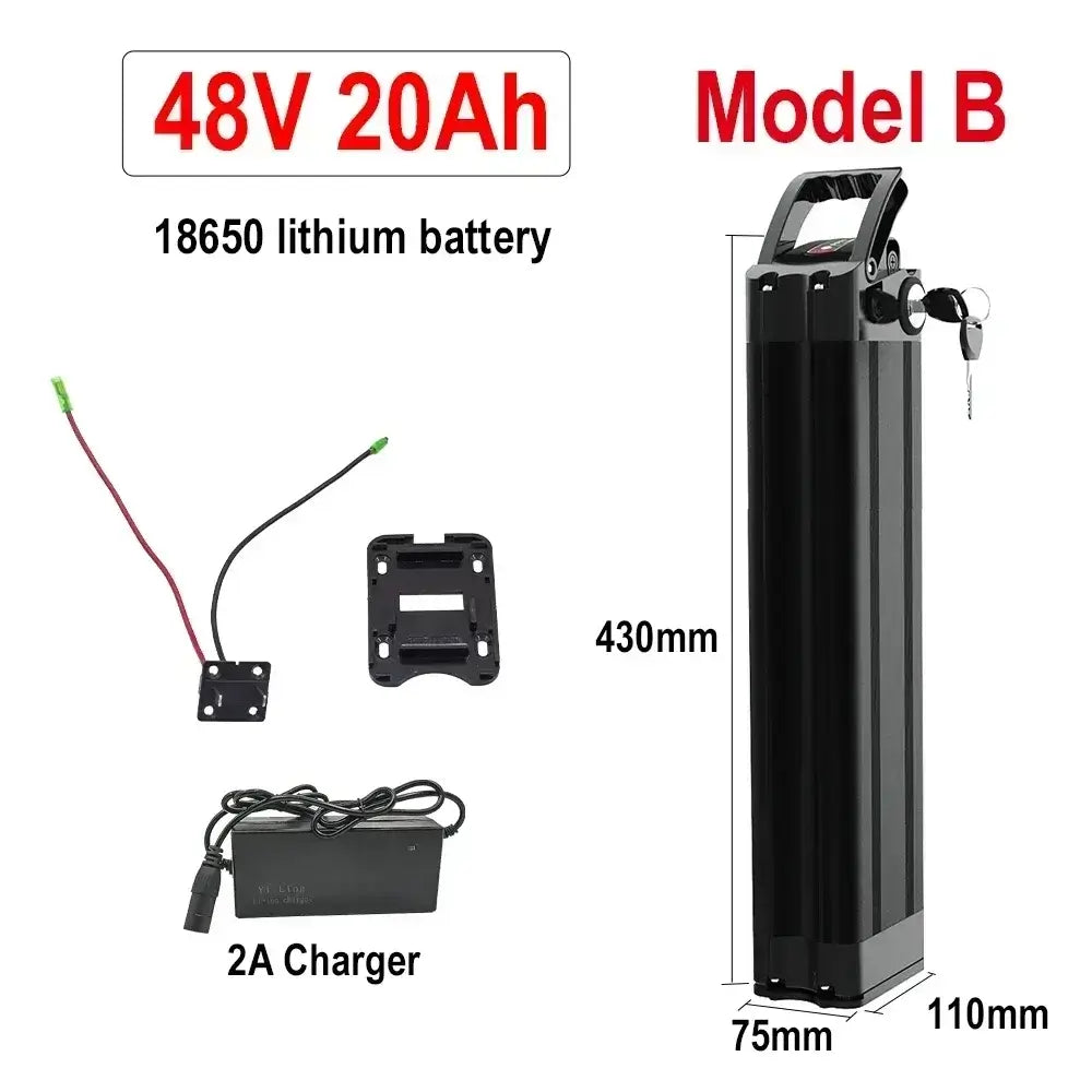 Silverfish E-Bike Battery 24V 36V 48V - 11Ah 15Ah 17Ah 20Ah Lithium-ion Pack for 250W-1000W Bafang Motor