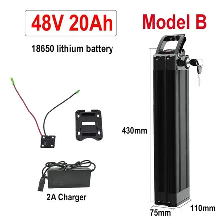 Silverfish E-Bike Battery 24V 36V 48V - 11Ah 15Ah 17Ah 20Ah Lithium-ion Pack for 250W-1000W Bafang Motor