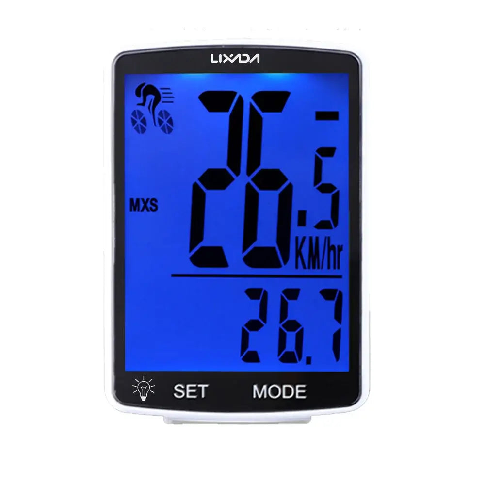 LIXADA all-weather bicycle computer showing ambient temperature reading