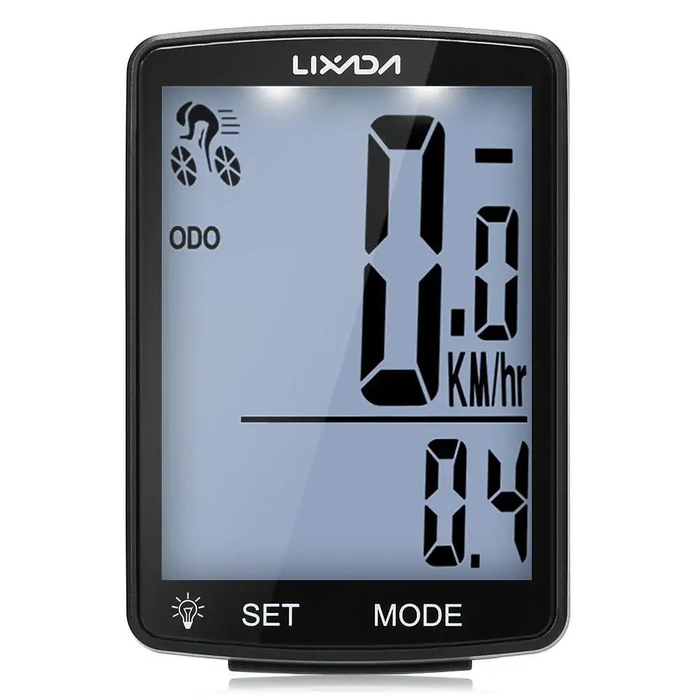 LIXADA wireless speedometer mounted on MTB handlebars for clean look