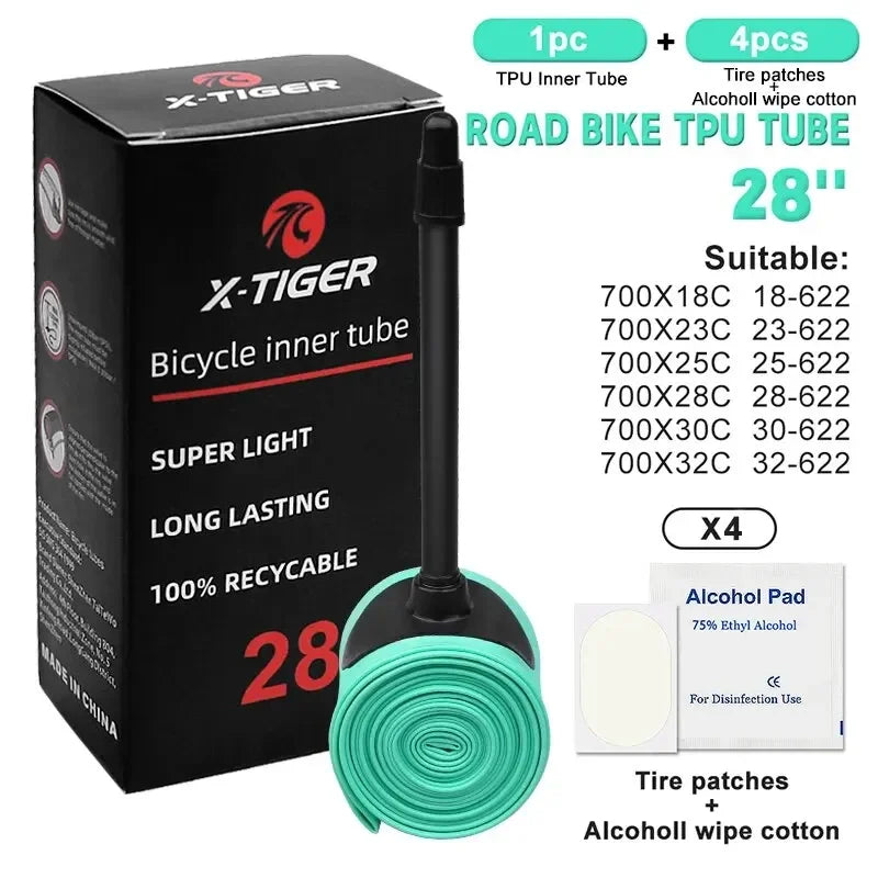 Lightweight X-TIGER TPU Bicycle Inner Tube for 700C 18-32C Tires