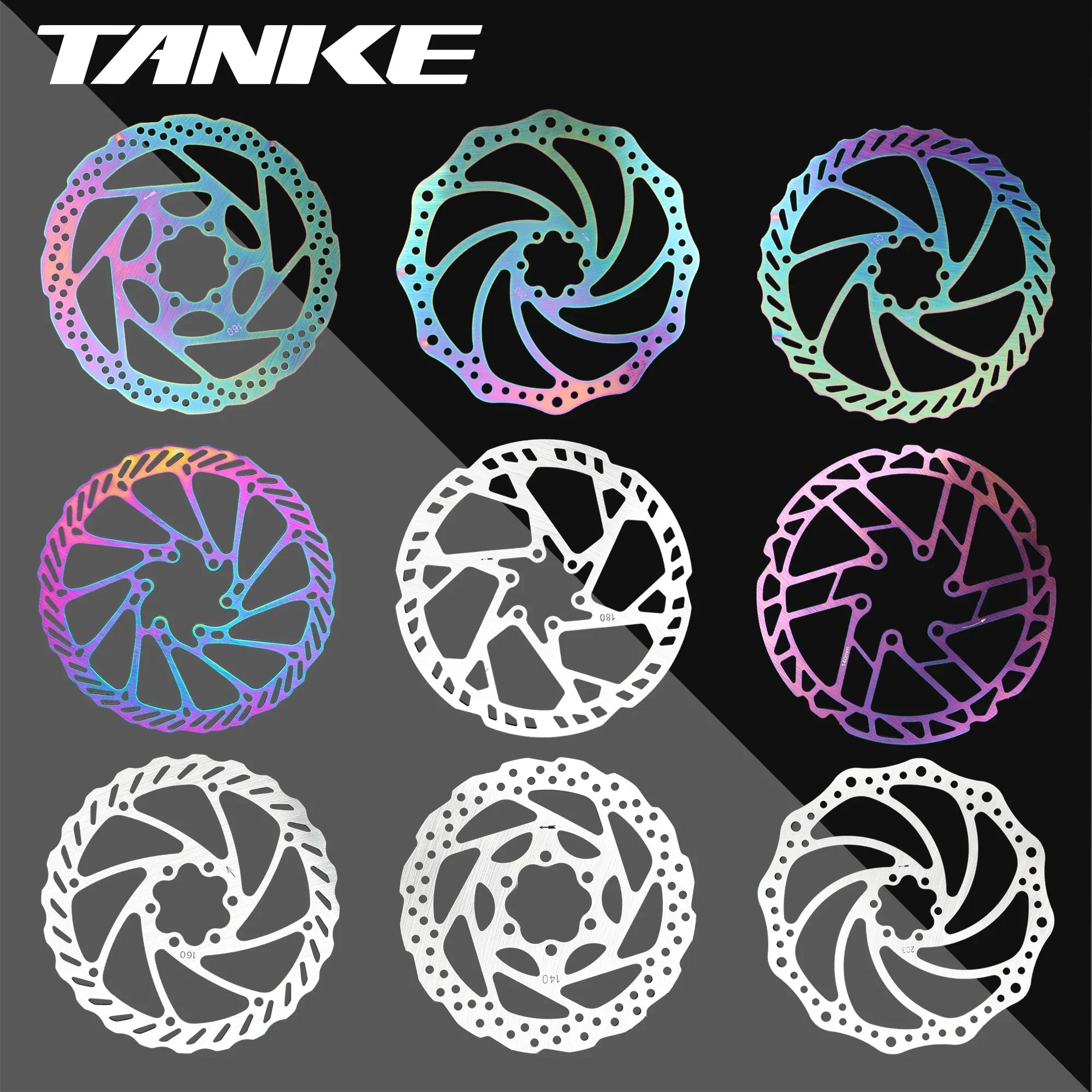 Lightweight aluminum alloy mountain bike brake disc for heat dissipation and safety on descents.
