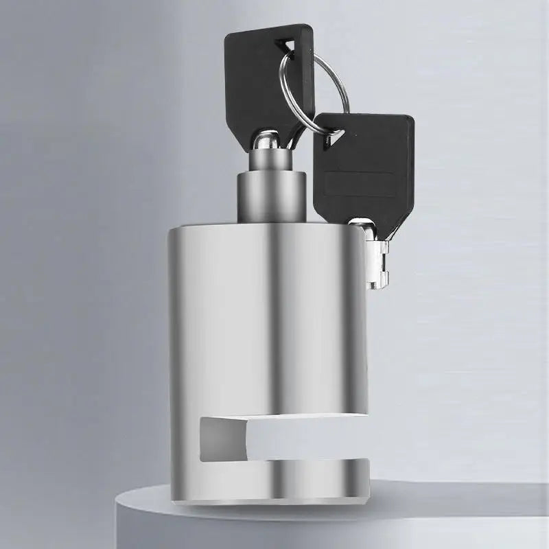 Lightweight disc brake security device for cyclists and motorcycle owners