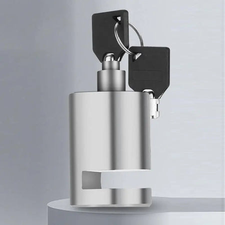Lightweight disc brake security device for cyclists and motorcycle owners