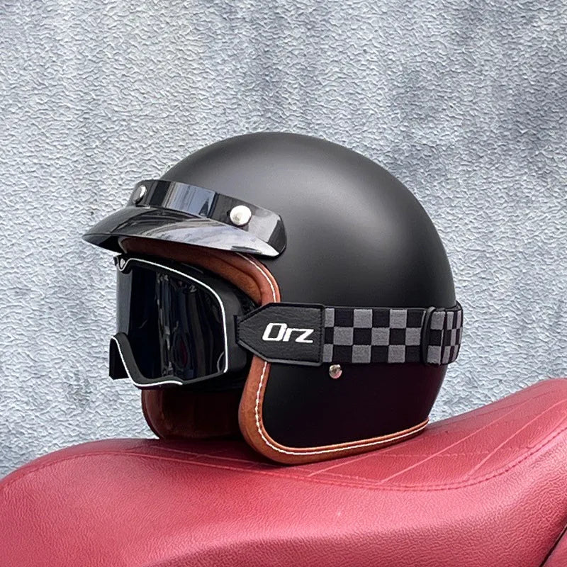 Lightweight semi open motorcycle helmet