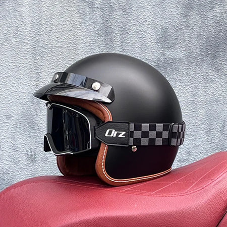 Lightweight semi open motorcycle helmet