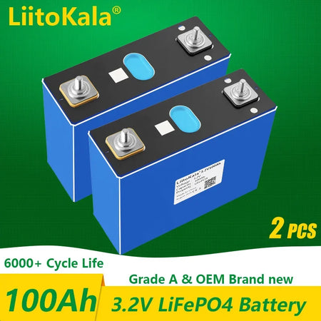 LiitoKala 3.2V 100Ah LiFePO4 battery cell studio view