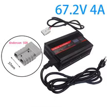 Lithium battery charger with cooling fan