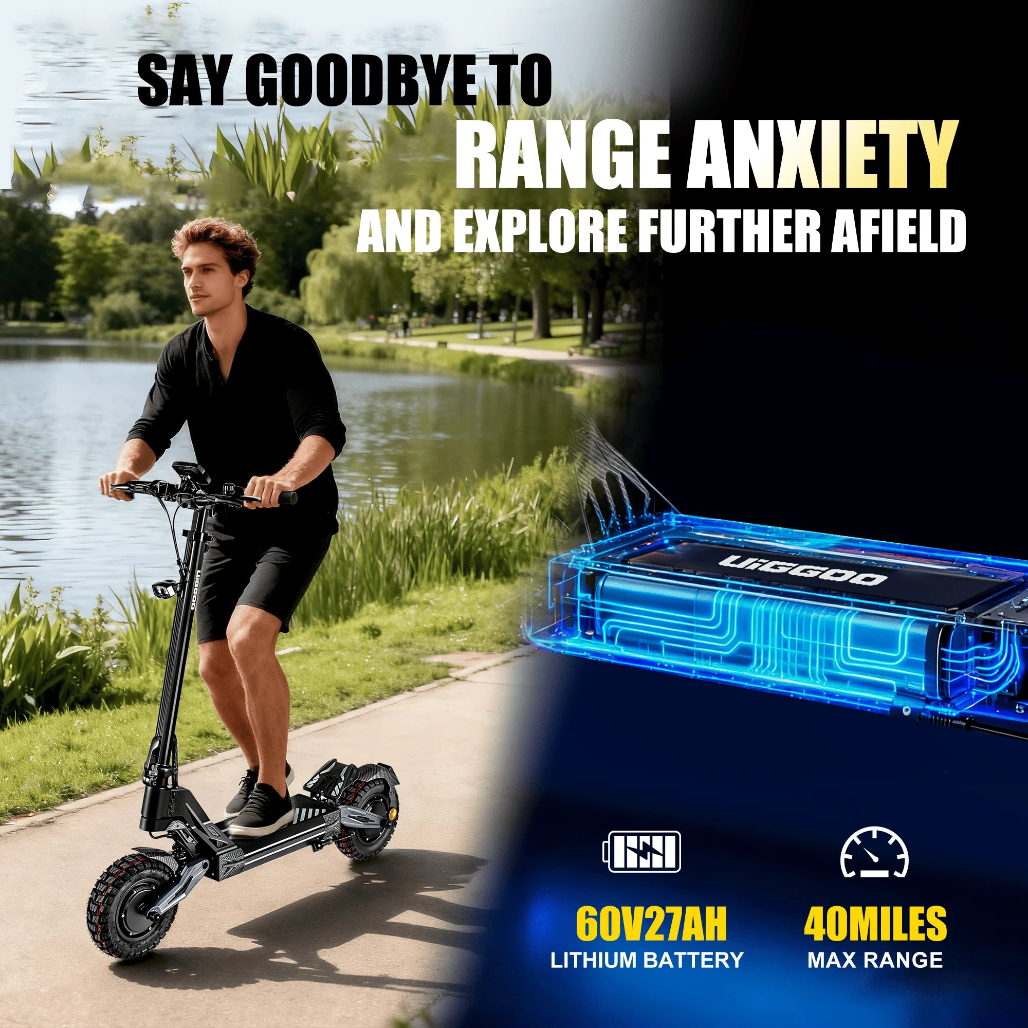 Long Range Electric Scooter with 48V Lithium Battery