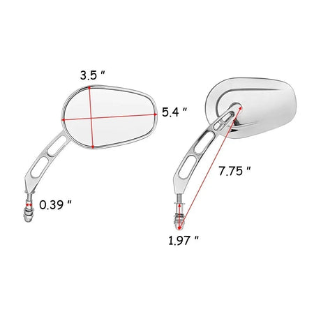 Long stem bike mirrors for improved road visibility