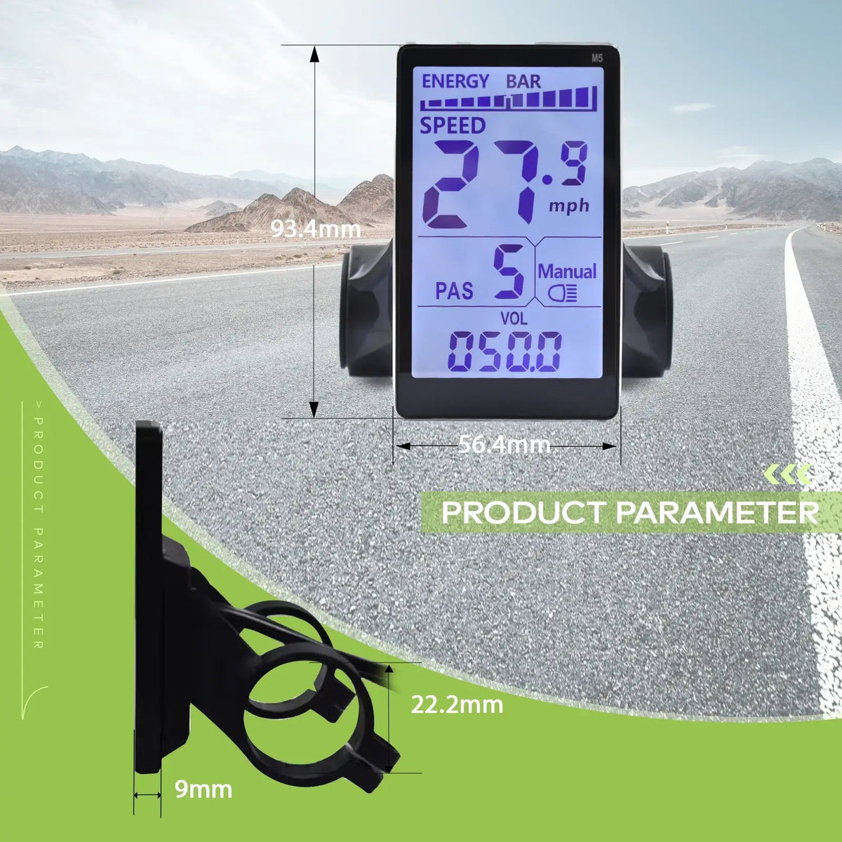 M5 LCD display meter with waterproof connection.