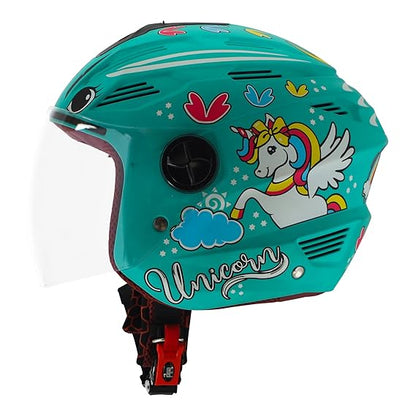 Affordable Steelbird SBA-6 Unicorn Helmet: Love Every Journey Matt Blue with Clear Visor