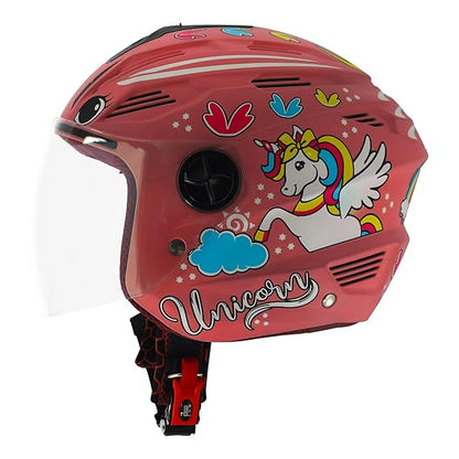 Affordable Steelbird SBA-6 Unicorn Helmet: Love Every Journey Matt Pink with Clear Visor