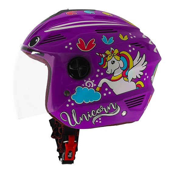 Affordable Steelbird SBA-6 Unicorn Helmet: Love Every Journey Matt Voilet with Clear Visor