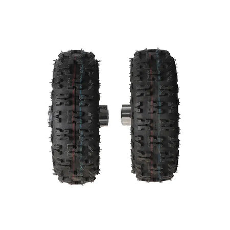 Mini quad tire installed on 49cc bike