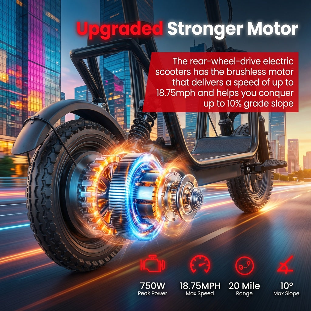 Modern Electric Scooter with Advanced Safety and Braking Features