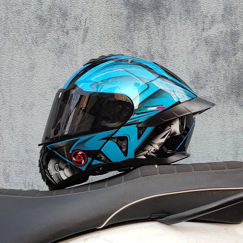 Modular flip up full face motorcycle helmet